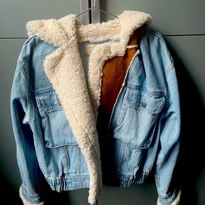Free People Jean Jacket with Sherpa and Suede